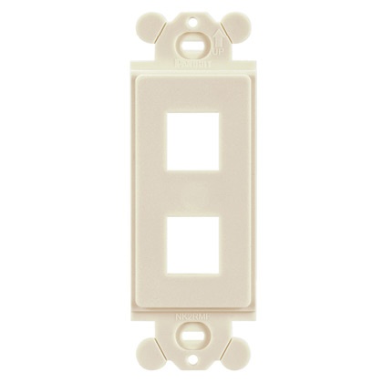 Marco de módulo dúplex, para placas frontales estándar gfci, acepta 2 módulos keystone, color blanco