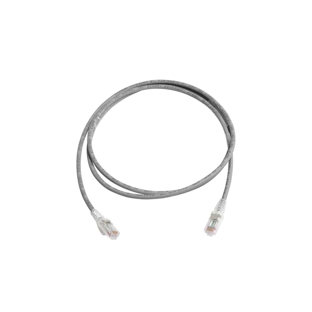 Patch cord mc6 modular cat6 utp, cm/ls0h, 5ft, color gris