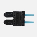 Jumper de fibra optica multimodo 50/125 om3, sc-sc duplex, ofnr (riser), color aqua, 3 metros