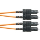 Jumper de fibra optica monomodo 9/125 os2, lc-sc duplex, ofnr (riser), color amarillo, 1 metro
