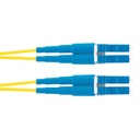 Jumper de fibra optica monomodo 9/125 os2, lc-lc duplex, ofnr (riser), color amarillo, 5 metros