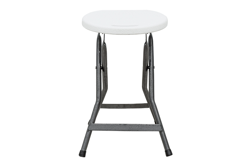 Banco modamob plegable diametro 30cm, altura 46cm, blanco, bar, cocina, jardin