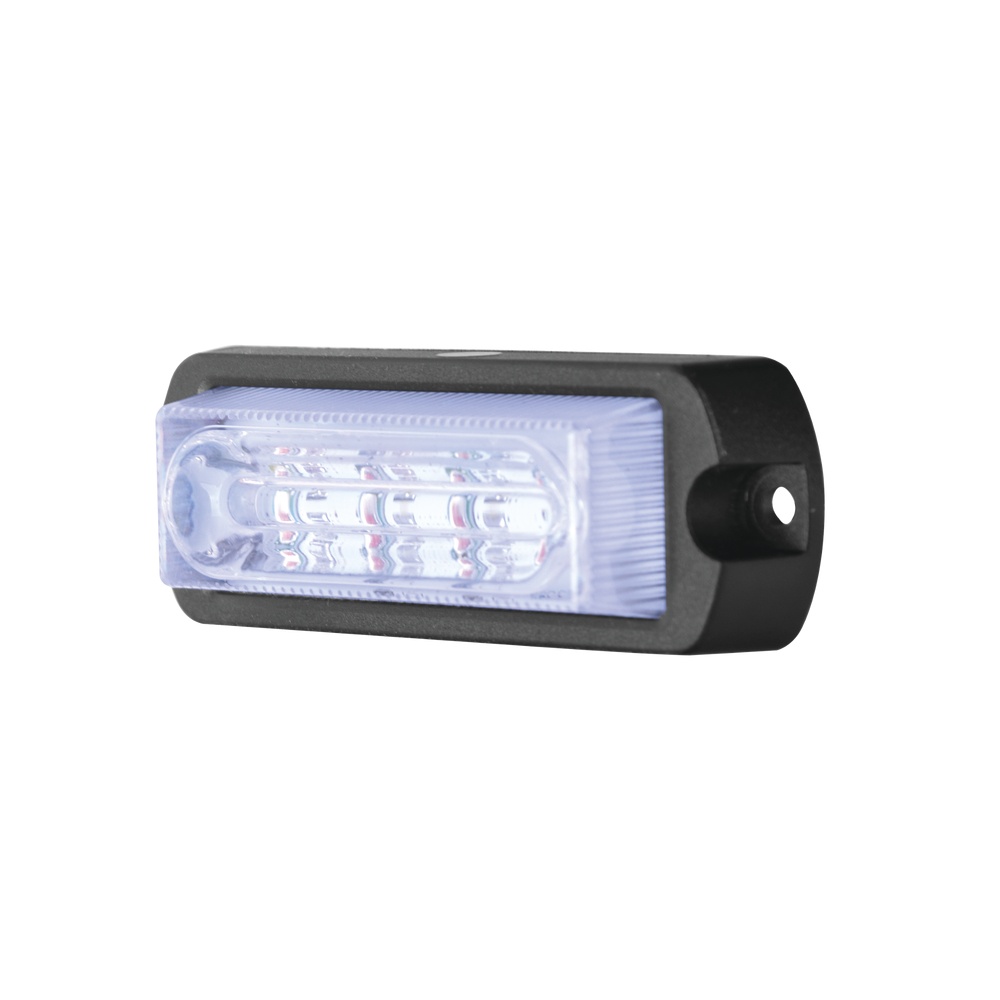 Luz auxiliar ultra brillante de 8 led's en color rojo/azul con mica transparente