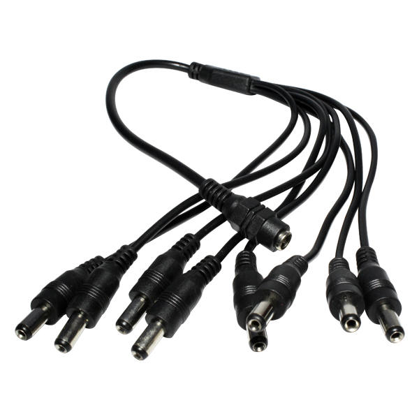 Cable divisor de corriente xcase 1 hembra a 8 machos para camaras de vigilancia (pulpo)