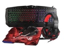 Kit Gamer De Teclado Mouse Mousepad Y Audífonos Necnon Kraken Alámbrico USB Español