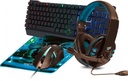 Kit Gamer De Teclado Mouse Diadema Y Mousepad Necnon NGC-PEGASUS Alámbrico USB Inglés