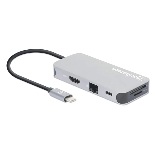 [ACC701916] Docking Station Manhattan 130615 USB C - 3x USB 1x USB C 1x HDMI 1x RJ-45 1x SD 1x Micro SD