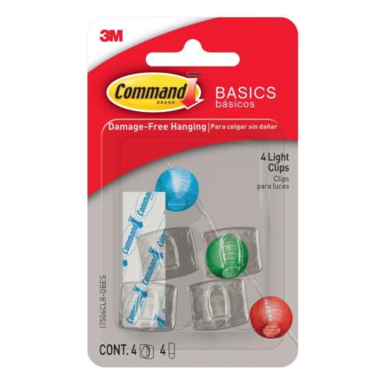 [ELE34659] Clips Para Luces 3M Command 4 Transparentes