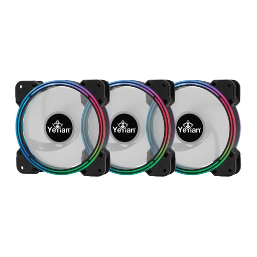 [COO100095] Ventilador Yeyian Typhoon LII Master ARGB LED 120mm 1300RPM 3 Piezas Incluye HUB Control 2 Tiras Led