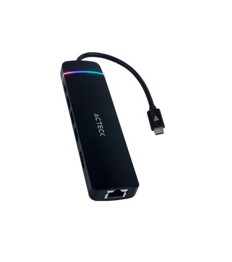 [ACC702133] Hub 8 en 1 USB C 3.1 Macho - 3x USB A 3.1 Acteck 1x HDMI 1x RJ-45 1000 Mbit/s Negro