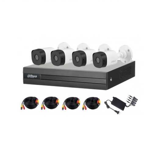 [SEC95989] Kit De Vigilancia Dahua DH-KIT/XVR1B04-I/4-B1A11N-0280B 4 Cámaras Bullet Y 4 Canales Con Grabadora DVR