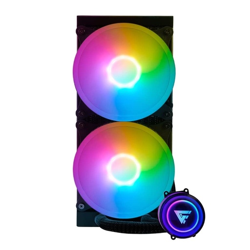[COO100113] Sistema De Enfriamiento Liquido Para CPU Game Factor LQG601-BK 2 Ventiladores 120mm ARGB