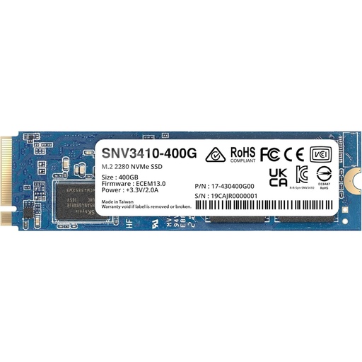 [SNR86894] Unidad De Estado Solido SSD Para Servidor NAS Synology SNV3410 400GB NVMe PCI Express 3.0 M.2 Compatible con Synology