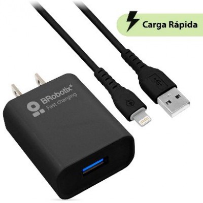 [ACC702381] Combo carga rápida: cargador usb v3.0 + cable lightning. negro 6001356 - brobotix