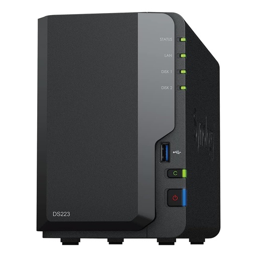 [SNR87064] Servidor NAS DiskStation Synology DS223 de 2 Bahías Realtek RTD1619B 1.70GHz 2GB DDR4 3x USB 3.2