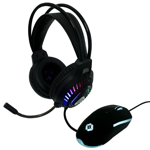 [ACC702478] Kit Gamer de Audífonos y Mouse Vortred Raito Alámbrico 3.5mm USB