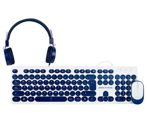 [ACC702498] Kit de Teclado y Mouse Perfect Choice Farben 3 en 1 Alámbrico USB Español