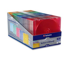 [SNR87085] Cajas delgadas verbatim almacenamiento para cd/dvd 5 colores