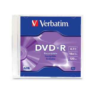 [SNR87087] Dvd+r verbatim 4.7gb 16x single slim case