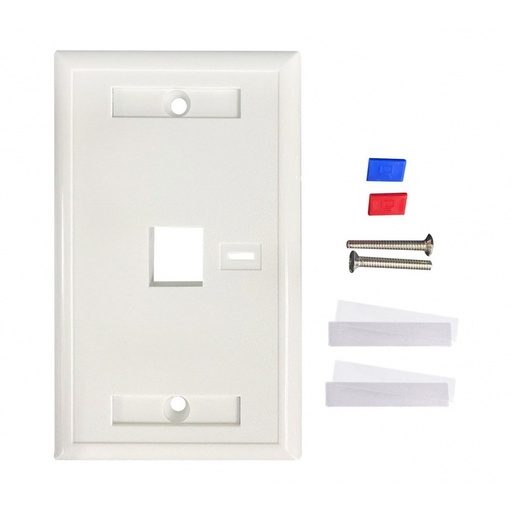 [NET6687] Tapa de Pared Intellinet 772389 1 Puerto Perforacion Para Etiqueta 