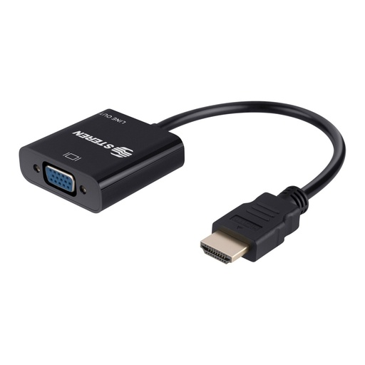 [ACC702628] Convertidor steren hdmi a vga audio-video color negro