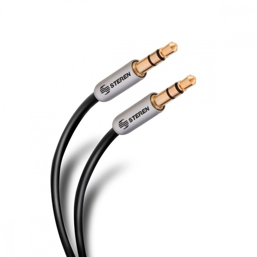 [WIR4750] Cable auxiliar steren plug a plug 3.5mm ultradelgado conectores reforzados 90cm