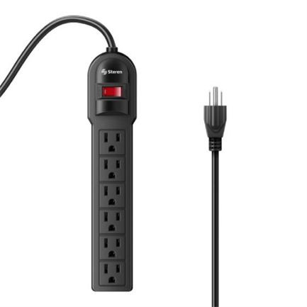 [POW53417] Barra PDU Steren Multicontacto 6 Salidas Verticales Reset Iluminado 