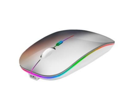 [ACC702664] Mouse nextep inalámbrico recargable delgado/silencioso rgb 1600 dpi color plata