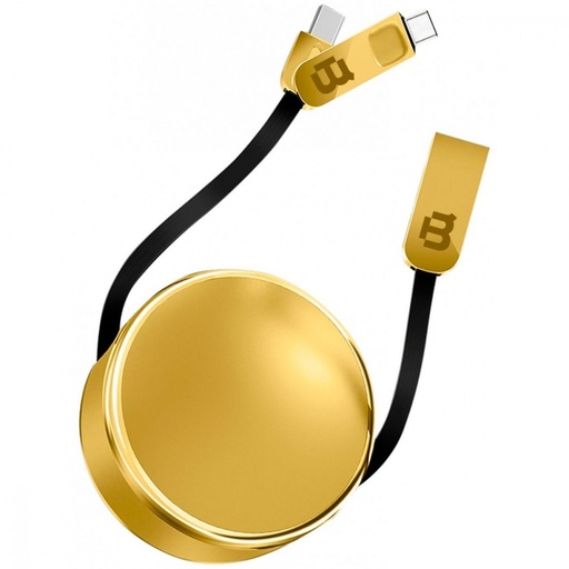[ACC702679] Cable blackpcs (ca-retractil) v8/c oro 1m plastico 2.1a (cagmcpr-3)