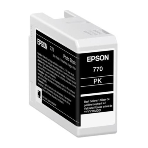 [PRI6187] Cartucho De Tinta Epson UltraChrome PRO10 T770 Negro 25ml Para SureColor P700