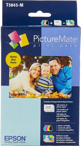 [PRI6190] Kit Cartucho y Papel Epson PictureMate 200 4 Colores 100 Páginas