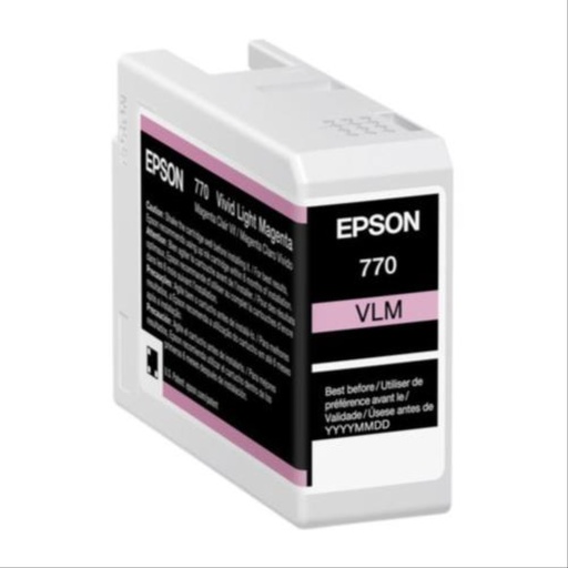 [PRI6225] Cartucho De Tinta Epson UltraChrome PRO10 T770 Magenta Claro 25ml Para SureColor P700