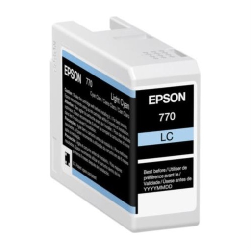 [PRI6277] Cartucho De Tinta Epson UltraChrome PRO10 T770 Cian Claro 25ml Para SureColor P700