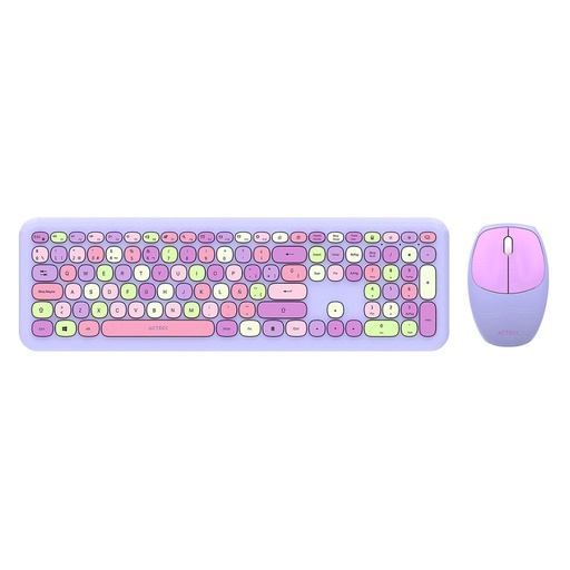 [KNM181793] Kit De Teclado Y Mouse Acteck Creator Chic Colors MK475 Inalámbrico USB Español