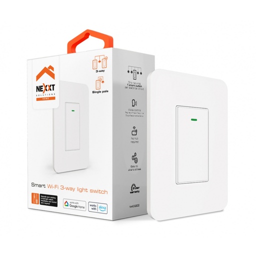 [ELE34826] Interruptor de Luz Inteligente Nexxt Solutions NHE-S300 de 3 Vías 1 Botón WiFi