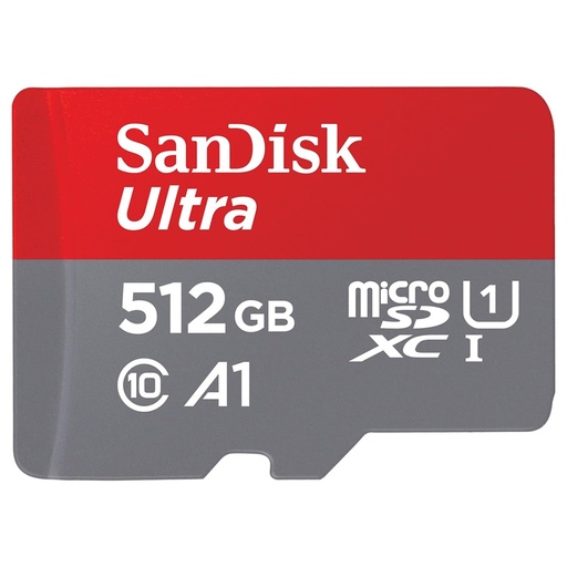 [SNR87195] Memoria Flash Sandisk Ultra, 512GB MicroSDXC UHS-I Clase 10 Con Adaptador