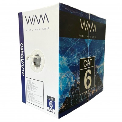 [NET6750] Cable utp. wam cat6-pvc-blanco 4 pares 23 awg cm -