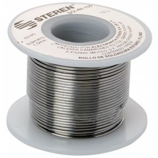 [ELE34878] Rollo De Soldadura Steren SOL60-100 100g Estaño/Plomo (60/40)