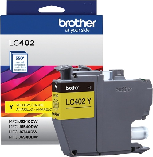 [PRI6528] Cartucho De Tinta Brother LC402Y Alto Rendimiento Amarillo Rinde 550 Páginas