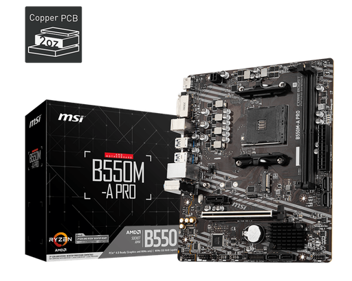 [MOB70351] Tarjeta madre msi b550m pro-vdh wifi, socket am4, 4xddr4-sdram, 4xsata iii, 4xusb 3.0, 2 usb 2.0, 1xhdmi, 1xvga, 1xdp, micro atx