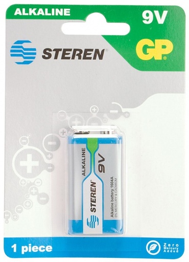 [ELE34896] Pila No Recargable Alcalina Steren BAT-9V 9V 1 Pieza