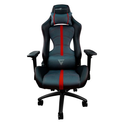 [OFF672] Silla game factor cgc650 rd, tela y cuero sintetico, estructura metalica, descansa brazos 4d, reclinable, cojin lumbar y de cuel
