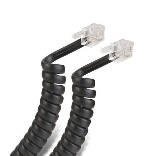 [WIR4783] Cable telefónico steren espiral para auricular 4.5m color negro