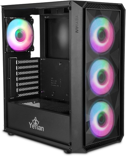 [CAB28054] Gabinete Yeyian Lancer Con Ventana Midi-Tower ATX/Micro-ATX/Mini-ITX USB 3.0/2.0 Sin Fuente 4 Ventiladores ARGB Instalados