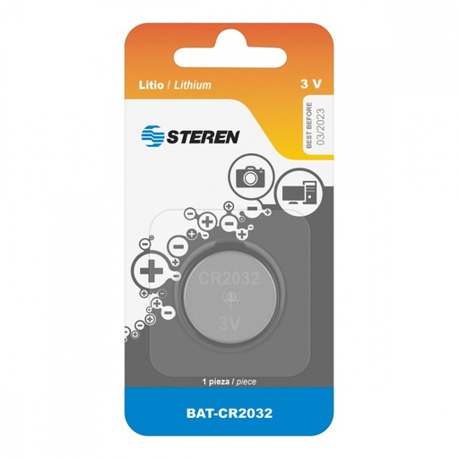 [ELE34910] Pila de litio steren tipo botón cr2032 capacidad 210 mah
