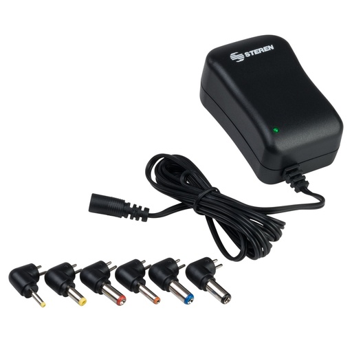 [ELE34924] Adaptador de Energía Steren ELI-1200 3 - 12V 1.2A con 6 Puntas Intercambiables