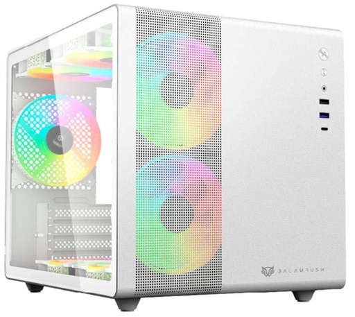 [CAB28093] Gabinete Balam Rush Tank Mini GI930 Con Ventana Mini-Tower ITX/Mini-ATX USB 3.0/C Sin Fuente 3 Ventiladores ARGB Instalados