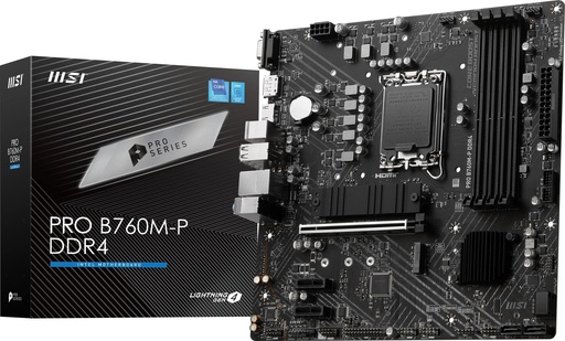 [MOB70378] Tarjeta madre msi pro b760m-p ddr4 socket lga 1700, lga 1700, 4 ddr4-sdram, sata iii 4, micro atx, 1x hdmi, 1x displayports, 4xu