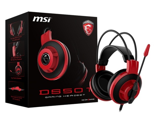 [AUD56] Audifonos MSI DS501 Gaming Headset Negros con Micrófono 3.5mm