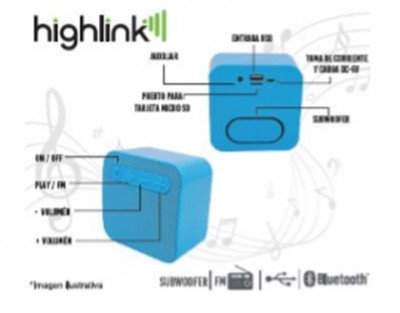 [AUD423] Bocina Portátil Bluetooth Highlink Alámbrico Inalámbrico USB